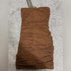 White Fox Boutique Brown Mini Dress